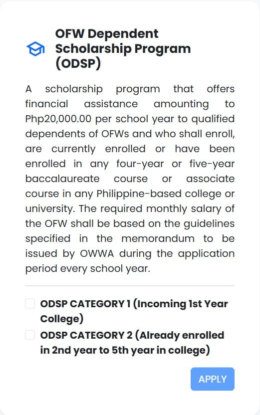 OFW Dependent Scholarship Program