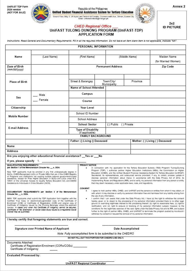 TDP Form