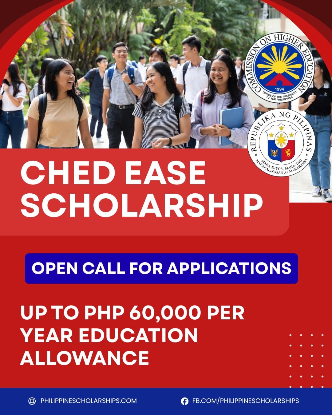 CHED EASE Scholarship open call for application for new academic year