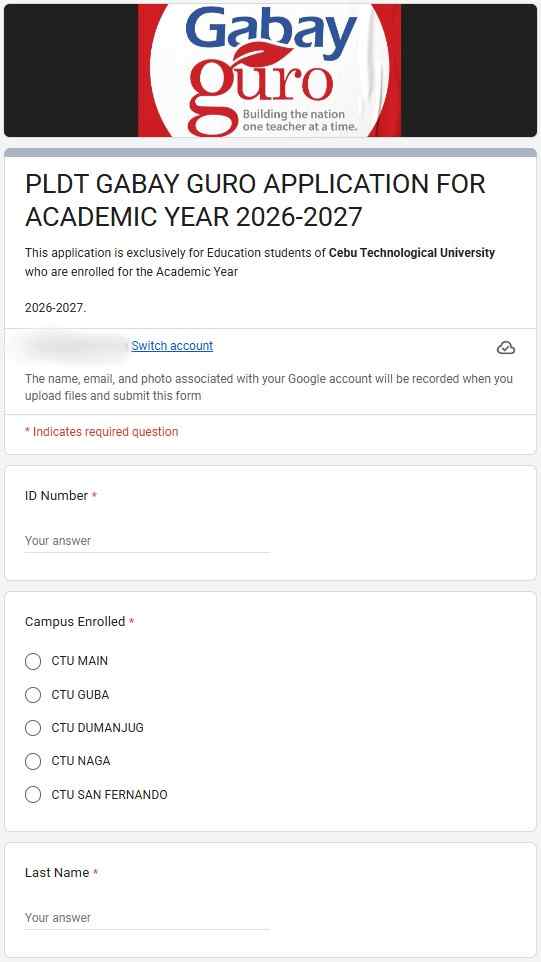 Gabay Guro Application form