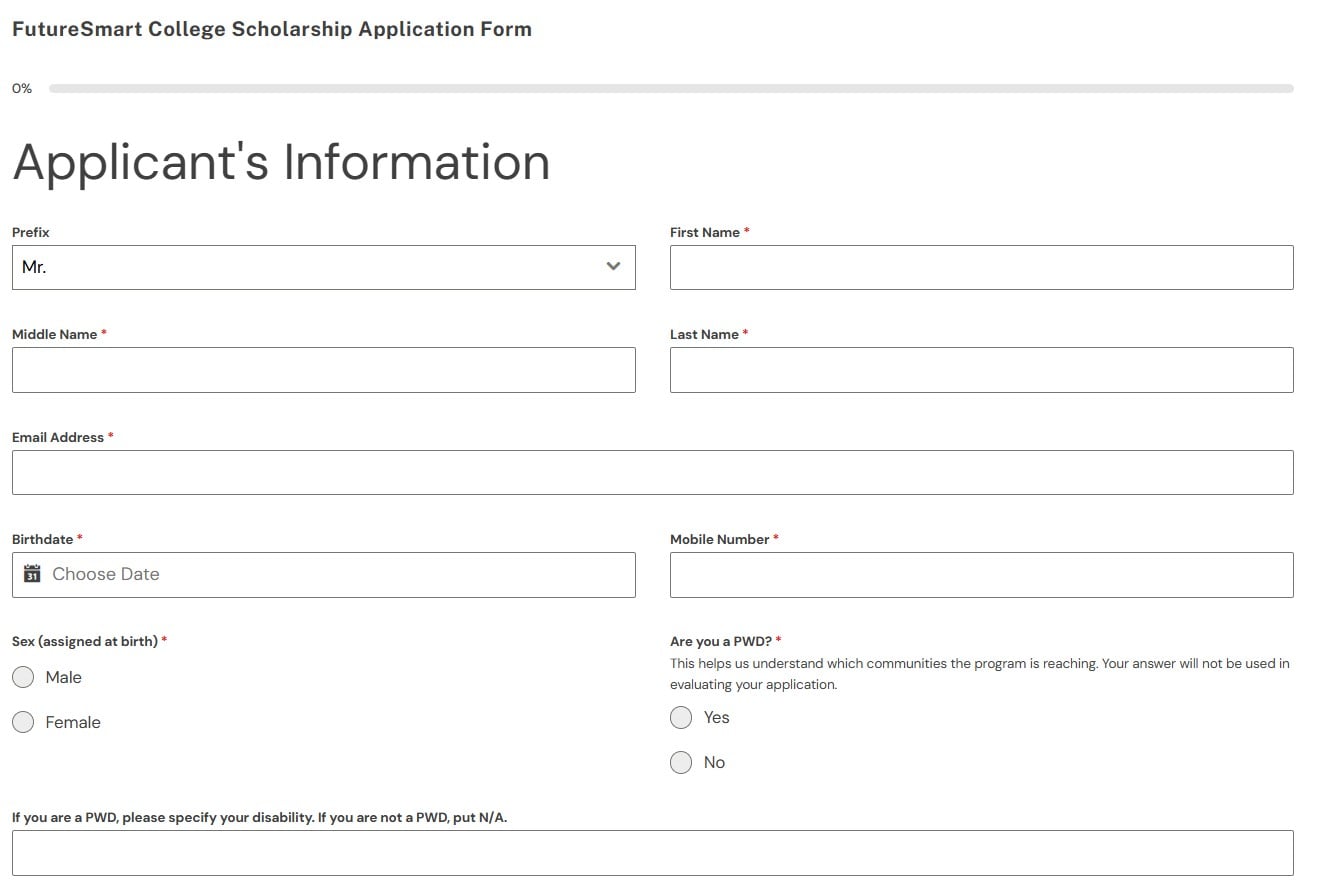 DIgiplus Foundation Scholarship Application form